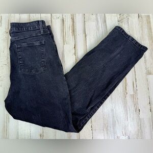 L.L. Bean BeanFlex Jeans Womens 14 M/T Black Denim Stretch Fit Straight Leg